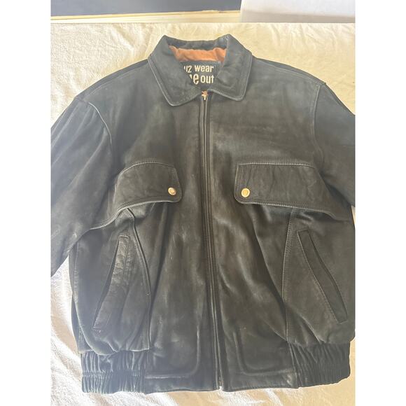 U2 Wear Me Out Genuine Leather Jacket Black Bomber Made in Korea Size S - Picture 4 of 10